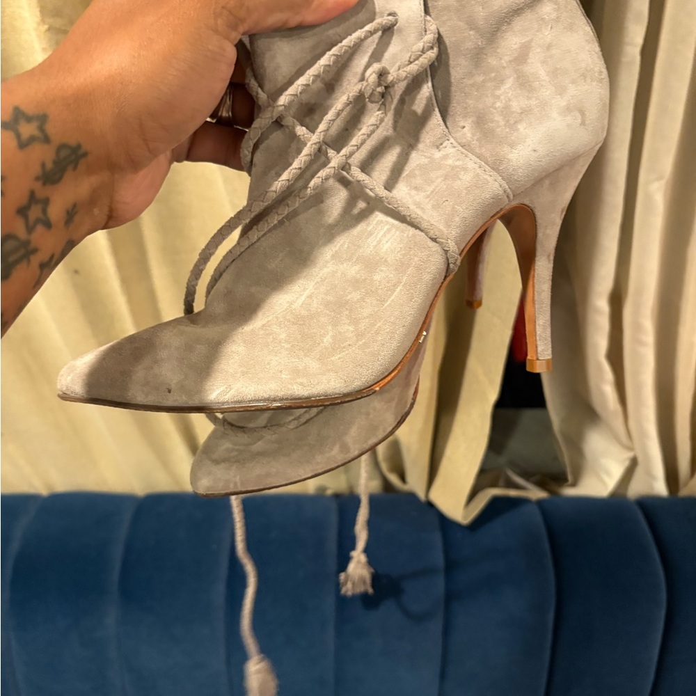 SCHUTZ Gray Stiletto Heels with Laces